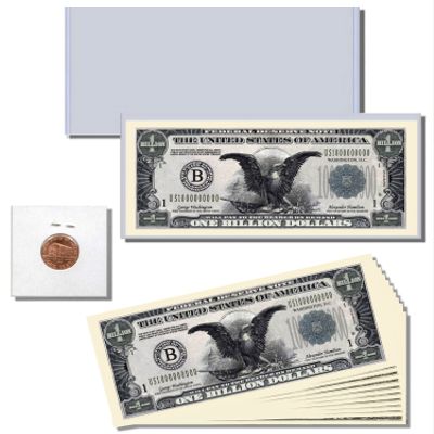 12pc.Federal Deserve Novelty Billion Dollar Bill Gift Set
