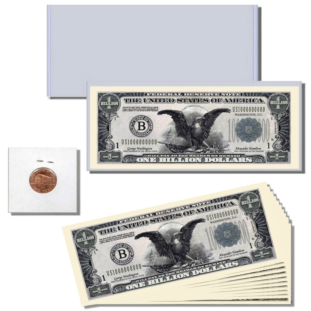 12pc.Federal Deserve Novelty Billion Dollar Bill Gift Set