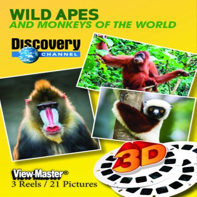 Wild Apes and Monkeys of The World - Discovery Channel - Classic ViewMaster - 3 Reels on Card - New