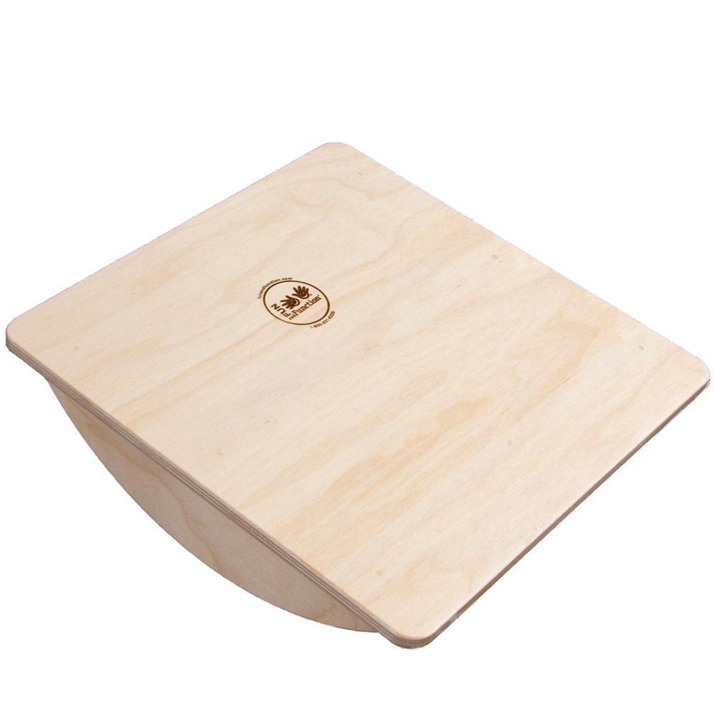 Fun and Function Rockin Rocker Board for Kids - Helps Sensory Seeking Children Improve Balance Reactions, Motor Planning and Coordination - Handcrafted, 15" Square 4" High, Holds up to 200 lbs