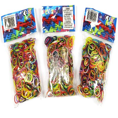 Rainbow Loom Mega Lot! 1800 ct Mixed Bands (Yellow, Green, White, Purple, Turquoise, Red, Black) - Elastic Bands