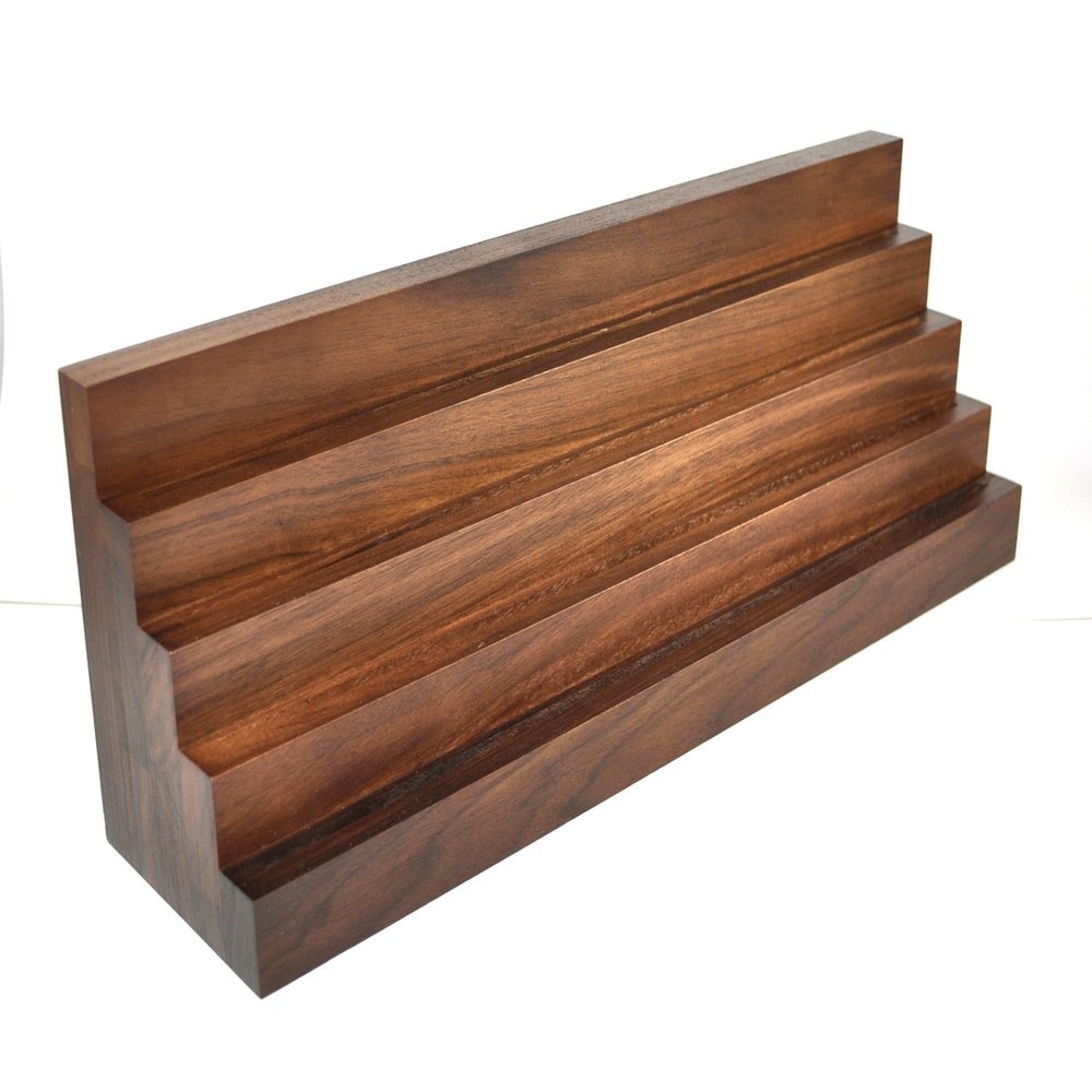 Walnut Grove Solid Walnut Coin and Medallion Stand (32 Coins-4 Tier (Long))