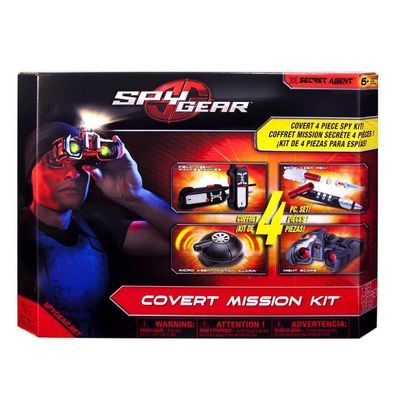 Spy Gear Covert Mission Kit Ultimate Secret Agent Spy Tool Set Including Field Agent Walkie Talkies, Spy Lazer Pen, Micro Agent Motion Alarm, and Night Scope