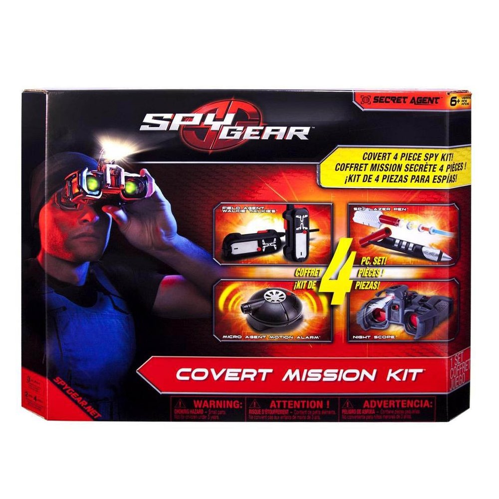 Spy Gear Covert Mission Kit Ultimate Secret Agent Spy Tool Set Including Field Agent Walkie Talkies, Spy Lazer Pen, Micro Agent Motion Alarm, and Night Scope
