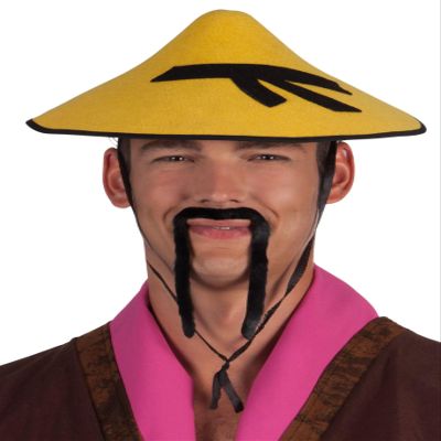 Boland 01808  Moustache Chinese, black, one size fits all.