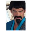 Boland 01800 Samurai Moustache and Beard One Size Black view 2