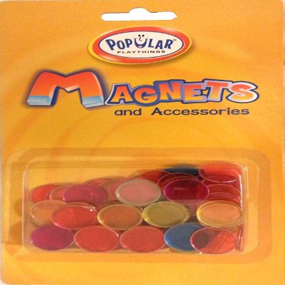 Popular Playthings 100 Steel Ringed Transparent Assorted Colored Chips
