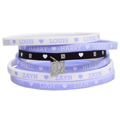 AMBROSIANA Rock Off Trade One Direction 'Ex Tour' Gummy Bands Silicone Alphabet Wristband