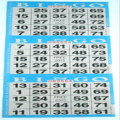 3 on Blue Bingo Paper Cards - 1000 cards