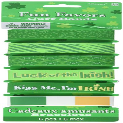 Amscan St. Patrick's Day Green Silicone Cuff Bands, 6 Ct. | Party Favor