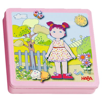 HABA Dress-Up Doll Magnetic Game Box & Magnetic Puzzle for Toddlers, Travel-Friendly Road Trip Toy for Kids, Toddler Activities for Ages 3+, 54 Piece Set