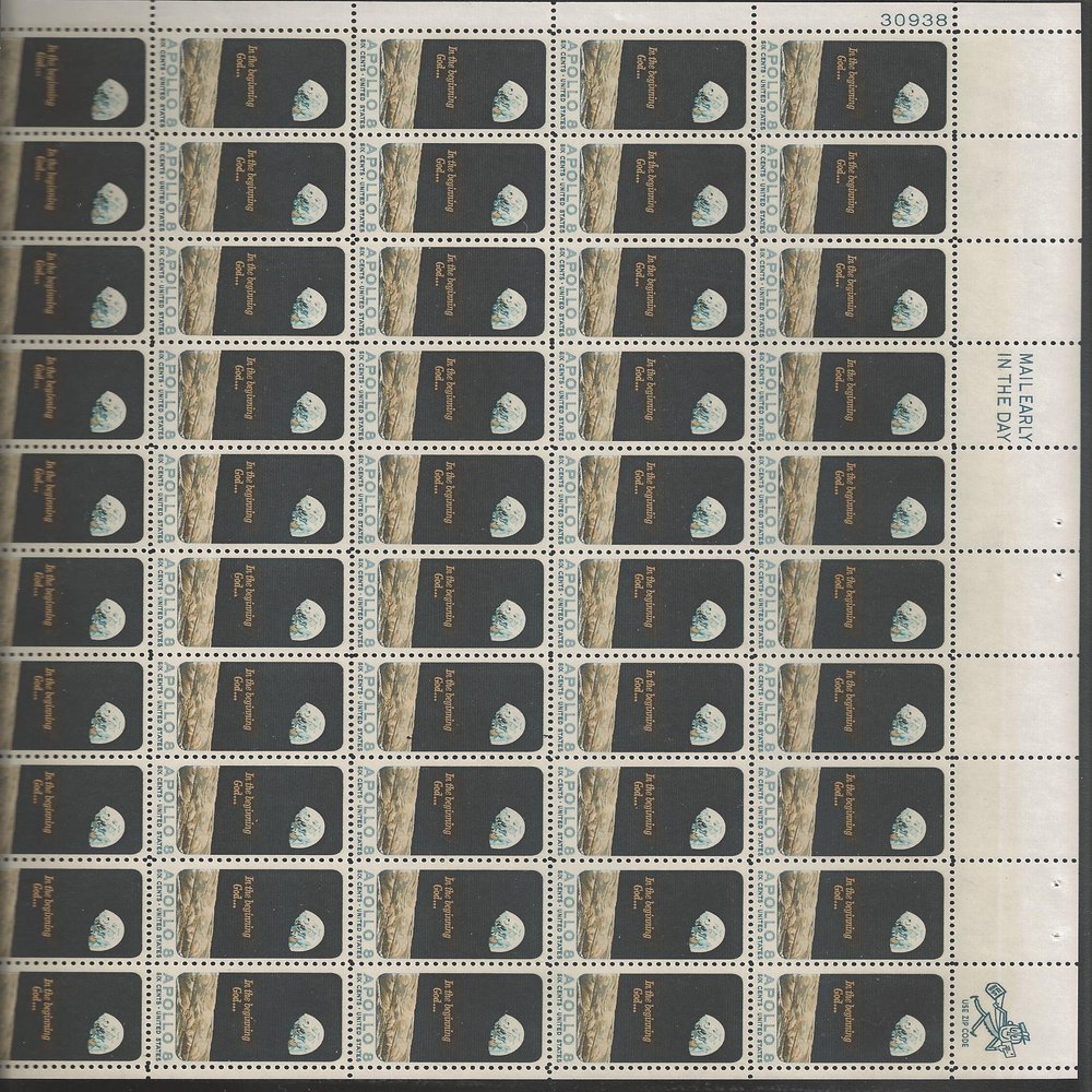 1969 6c Apollo 8 Moon Orbit - Catalog # 1371 Fs 50x 6