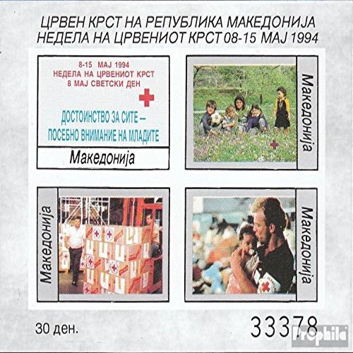 makedonien z Block11B (Complete.Issue.) zwangszuschlagsmarken unmounted Mint/Never hinged ** MNH 1994 Red Cross (Stamps for Collectors) Red Cross