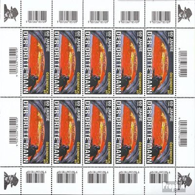 Austria 2822 Sheetlet (Complete.Issue.) unmounted Mint/Never hinged ** MNH 2009 Film - The Third Man (Stamps for Collectors) Celebrities/Film/Theater/Radio