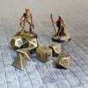 16mm Metal Poly Dice Set - Antique Gold view 2