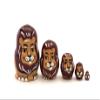 Matryoshka RUSSIAN hand painted Pin/Brooch, nesting dolls pin view 2