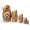 BuyRussianGifts Russian Nesting Dolls Wood-Burned 5 Piece Doll Set 4" Tall view 3