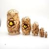 BuyRussianGifts Russian Nesting Dolls Wood-Burned 5 Piece Doll Set 4" Tall view 4