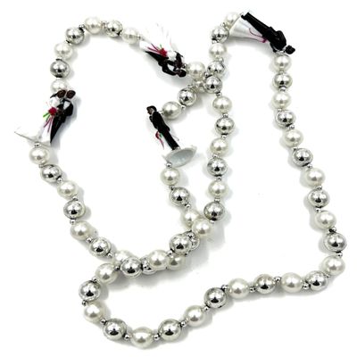 Wedding Couple Silver Beads Mardi Gras Bead Necklace New Orleans Beads Bayou Cajun Creole Party