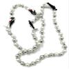 Wedding Couple Silver Beads Mardi Gras Bead Necklace New Orleans Beads Bayou Cajun Creole Party view 1