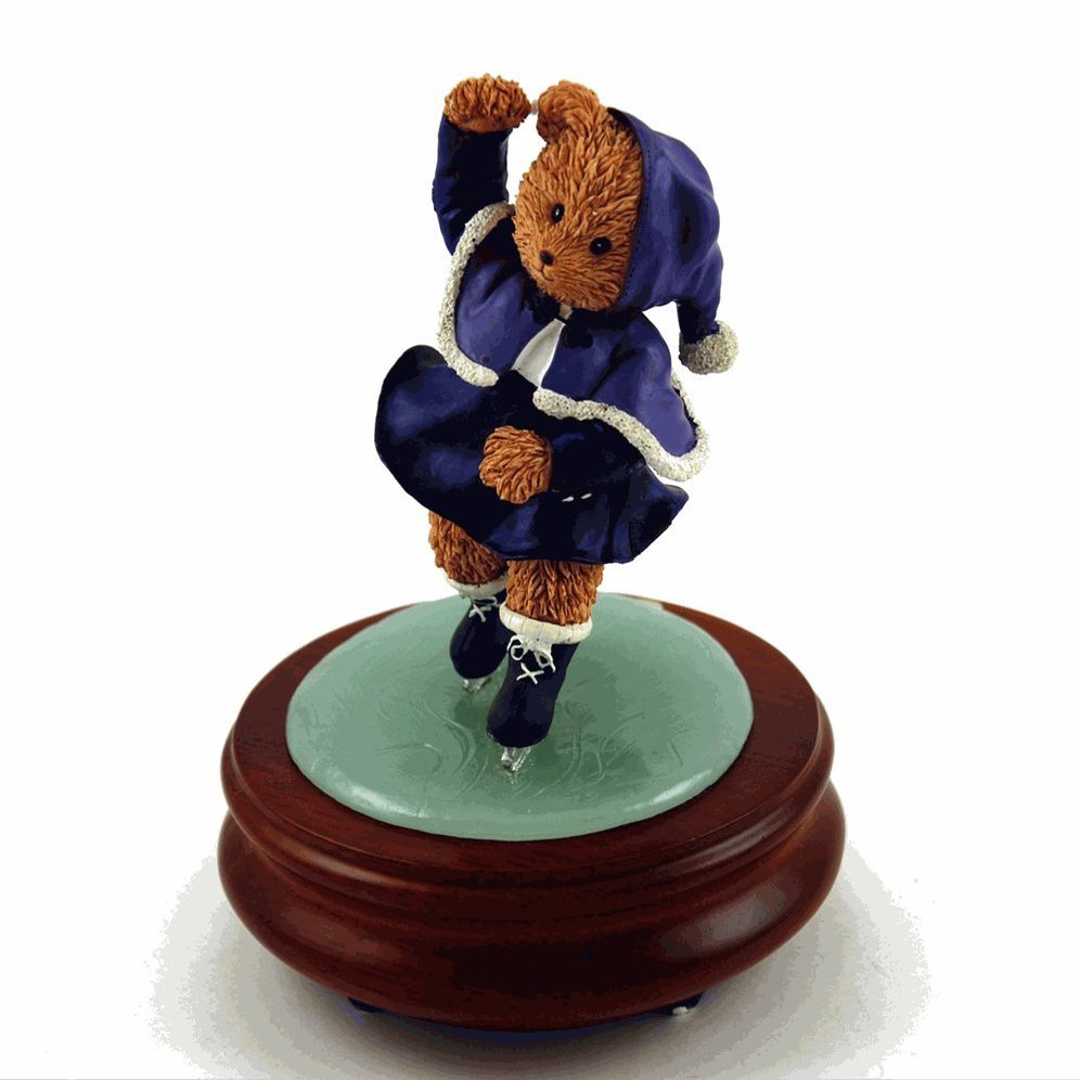 Thread Bears - Ice Skater Threadbear Musical Figurine - Many Songs to Choose - Planetarium