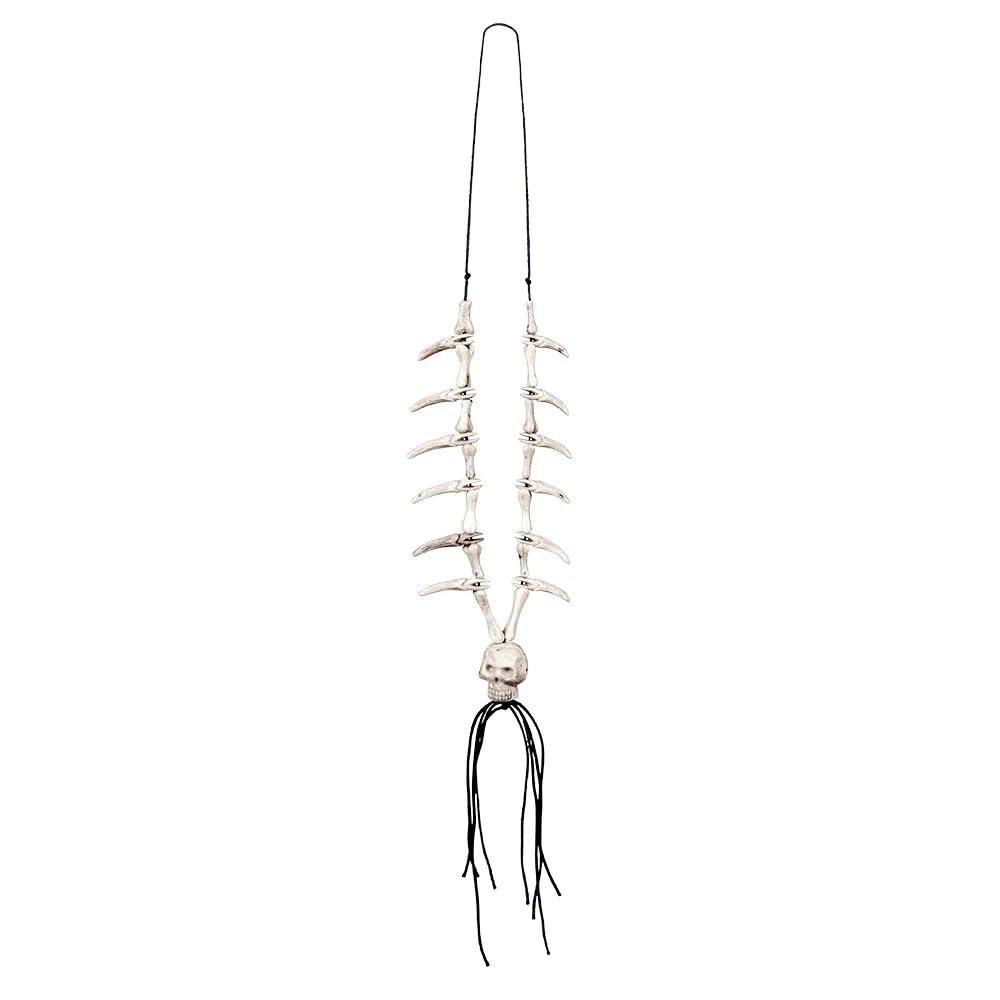 Boland 10102819 Skull Fang Necklace, Unisex, White, One Size