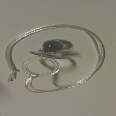 24 pcs 2-1/2" Clear Pacifier Necklaces Baby Shower Party Game Favors