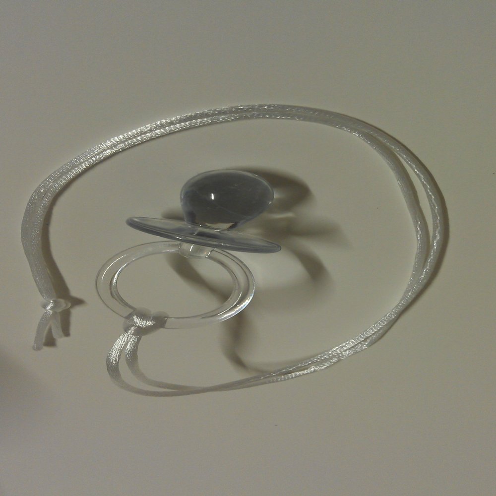 24 pcs 2-1/2" Clear Pacifier Necklaces Baby Shower Party Game Favors