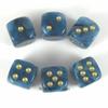 Wondertrail Teal Phantom with Gold Pips 16mm D6 Dice Set of 6 WCX27689E6 view 1