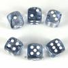 Wondertrail Black Nebula with White Pips 16mm D6 Dice Set of 6 WCX27608E6 view 1