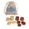 WE Games Wood Backgammon Chips with Cloth Pouch - Brown & Natural 1.5 in. Diameter view 1