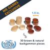 WE Games Wood Backgammon Chips with Cloth Pouch - Brown & Natural 1.5 in. Diameter view 3
