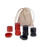 WE Games Wood Backgammon Chips with Cloth Pouch - Red & Black 1.5 in. Diameter view 1