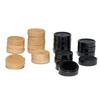 WE Games Wood Backgammon Chips with Cloth Pouch - Black & Natural 1.5 in. Diameter view 2