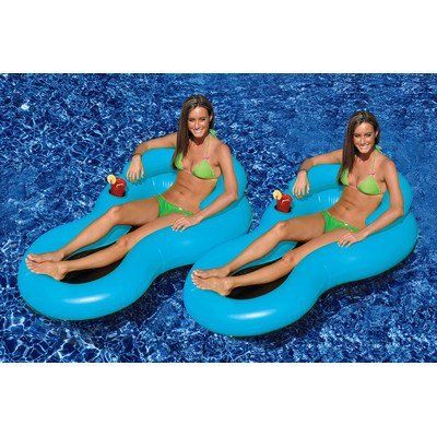 Cool Chair Pool Lounger Color: Blue, Quantity: 2 pack