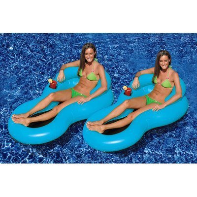 Cool Chair Pool Lounger Color: Blue, Quantity: 2 pack