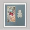 Children's Tabletop Infant Boy Teddy Bear 8x10 White Wood Photo Frame Holds 4x6 Photo white metal moulding view 4
