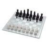 Avant-Garde Black Frosted Glass Chess Set with Mirror Board view 1