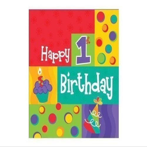 1st Cupcake First Birthday Party Decoration Waterproof Tablecover (54" X 108")