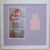 Wall Mount Childrens Nursery Pink & Purple Teddy Bear Infant Girl Photo Frame 8x10 Hold 4x6 Photo White Wood Frame view 1