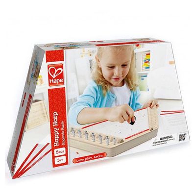 Hape Happy Harp Kid's Musical Instrument | Award Winning Wooden Lap Harp Toy for Kids, Tuning Tips, Tuning Wrench, Picks and Song Sheets Included
