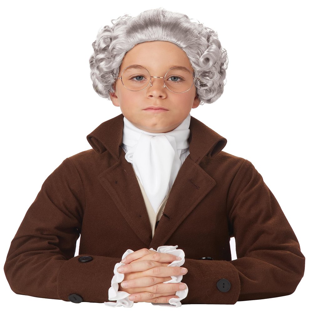 California Costumes Boys Colonial Man Wig Child White