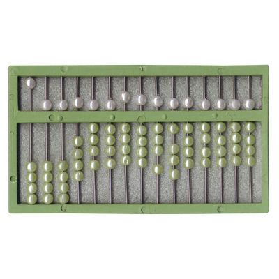 Reizen Abacus for The Blind - Green Frame - Green and White Beads