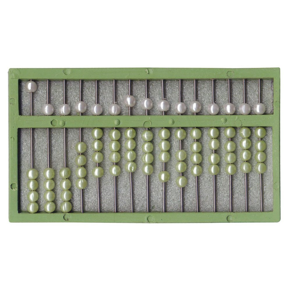 Reizen Abacus for The Blind - Green Frame - Green and White Beads