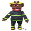 25" Fireman, Black Male, Full Body, Ventriloquist Style Puppet view 1