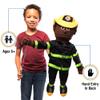 25" Fireman, Black Male, Full Body, Ventriloquist Style Puppet view 2