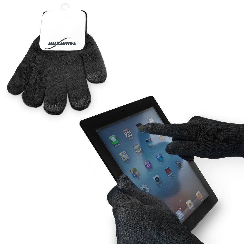 BoxWave Stylus Pen Compatible with Galaxy Tab 3 Lite 7.0 - TapTouch Gloves, Warm Woolen Stylus Gloves - Black - Size: Large