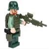 Custom Army Builder Military Minifigure - Woodland Green Commando Machine Gunner view 1