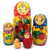 BuyRussianGifts Russian Traditional Matryoshka with Strawberry Hand Painted Nesting Doll Set of 5/4" Tall view 1