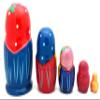 BuyRussianGifts Russian Traditional Matryoshka with Strawberry Hand Painted Nesting Doll Set of 5/4" Tall view 4
